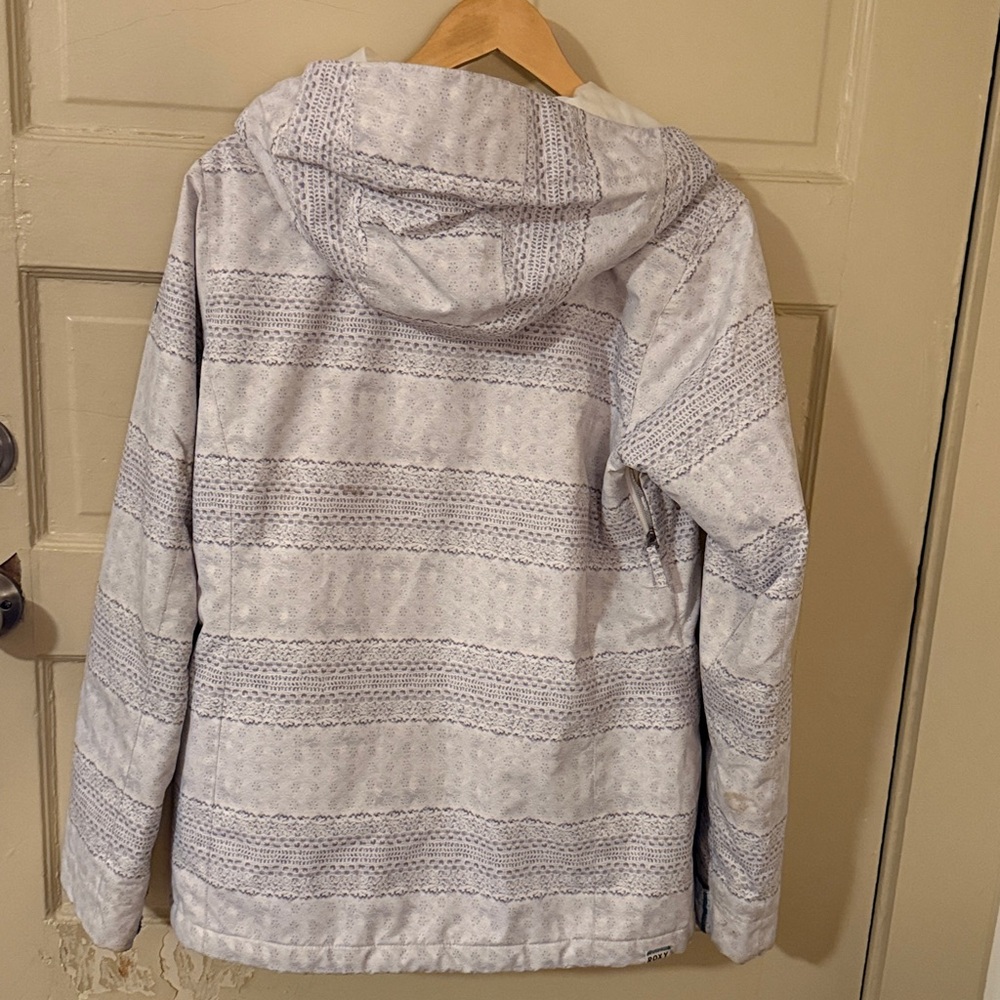 Roxy Light Gray And White Winter Jacket - image 2